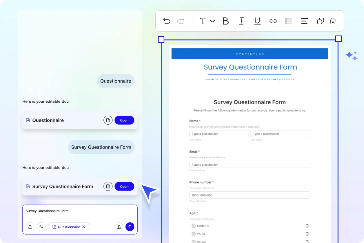 Free AI Questionnaires Generator, Free Questionnaire Maker Online