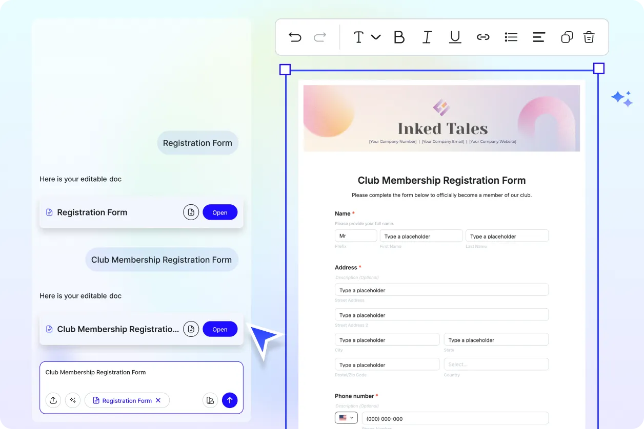 Free Registration Form Builder, Editable Registration Form Generator