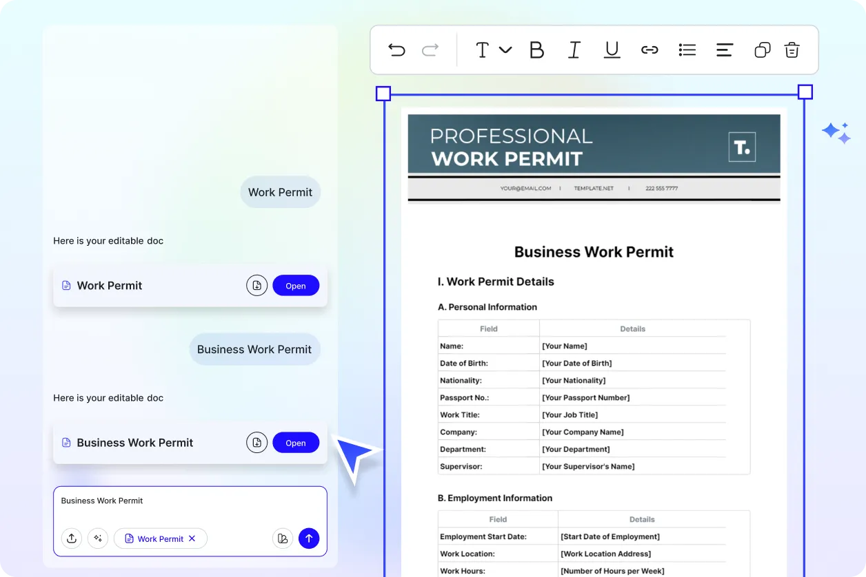 Free AI Work Permit Generator, Free Work Permit Maker Online