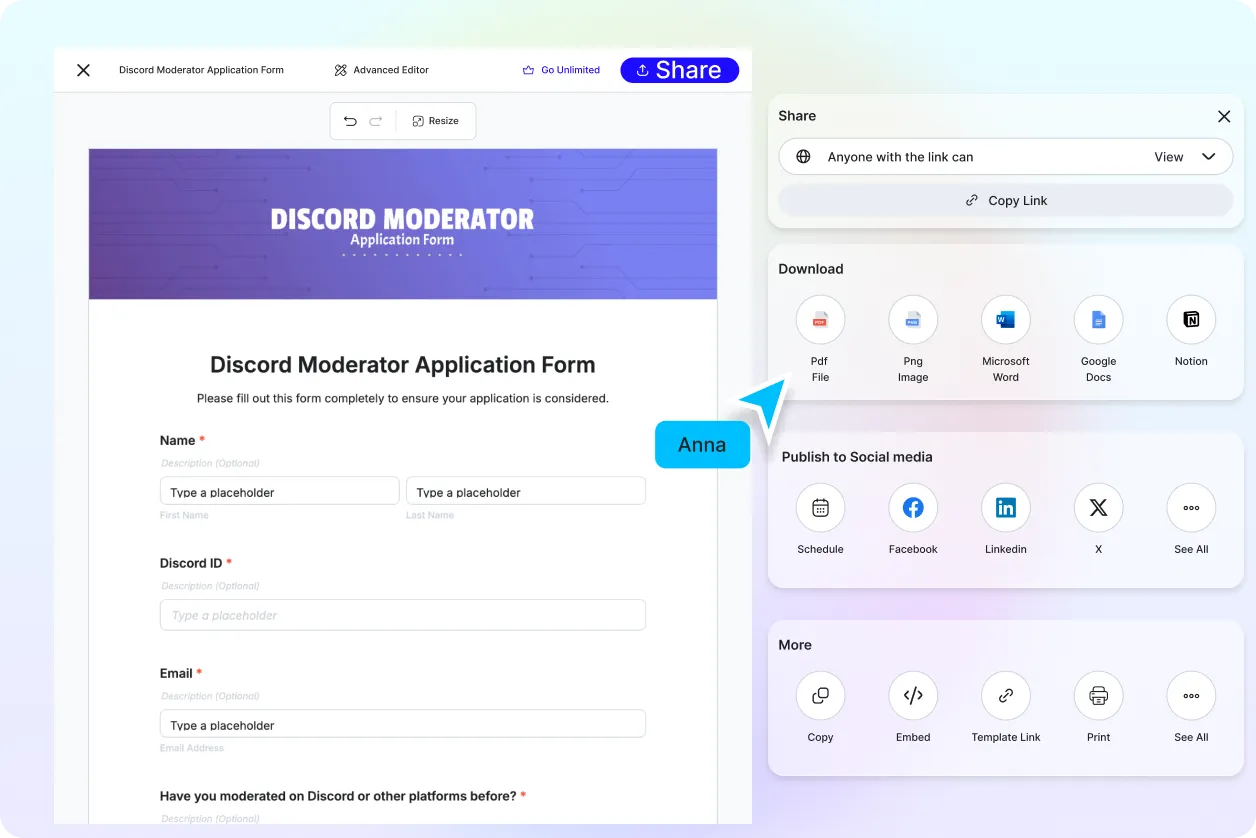 Free Application Form Generator, Free Editable Application Form  Maker Online