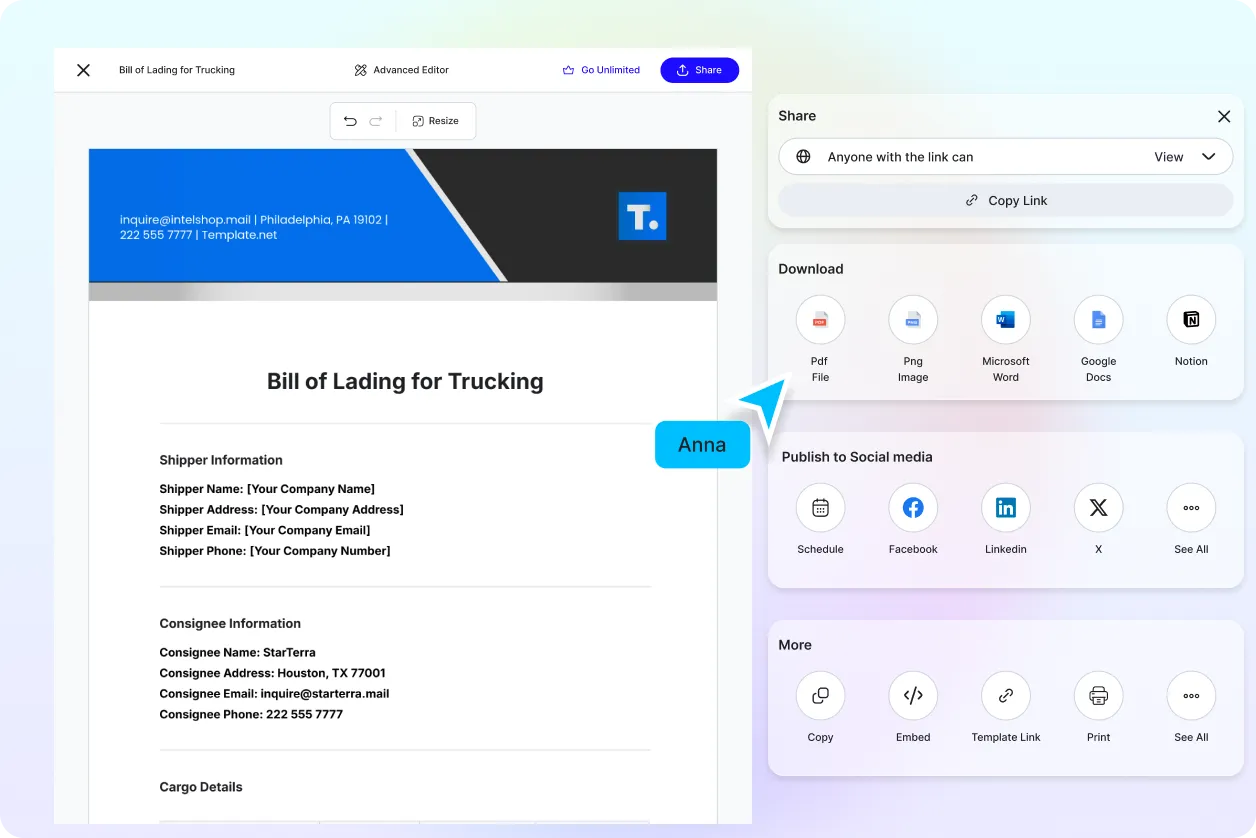 Free AI Bill of Lading Generator, Free AI BOL Document Maker Online