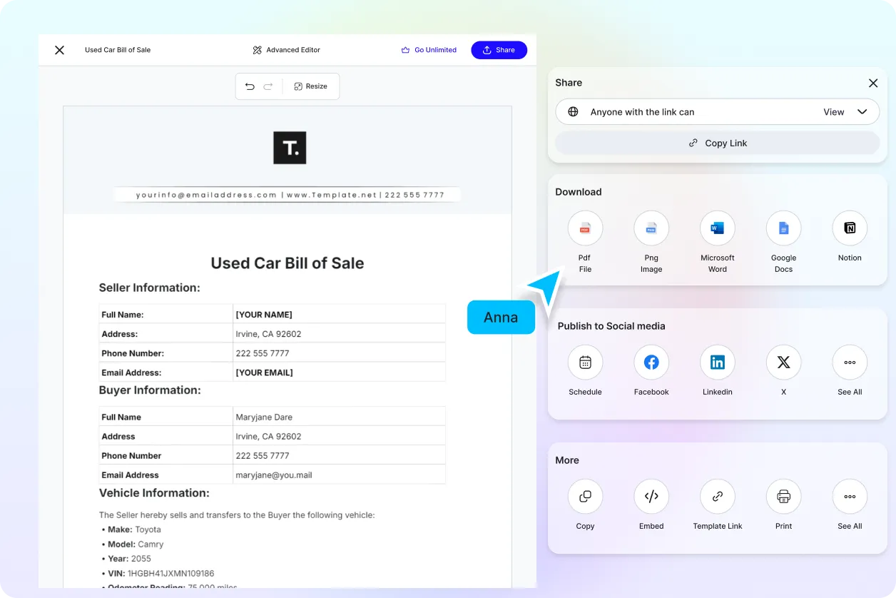 Free AI Bill of Sale Generator, Free Bill of Sale Maker Online