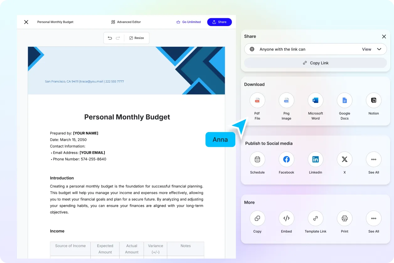 Free AI Budget Generator, Free Budget Maker Online