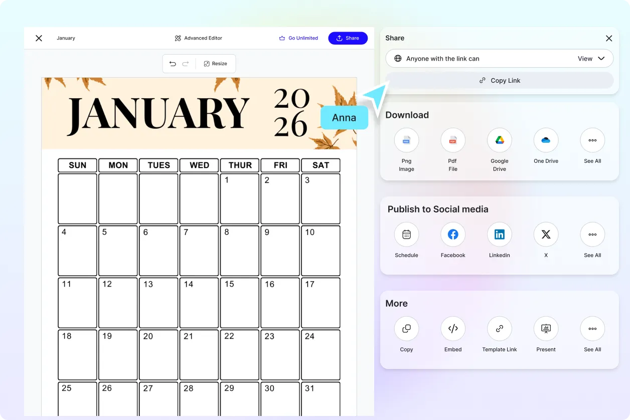 Free AI January Calendar Generator, Free AI January Calendar Maker 2025