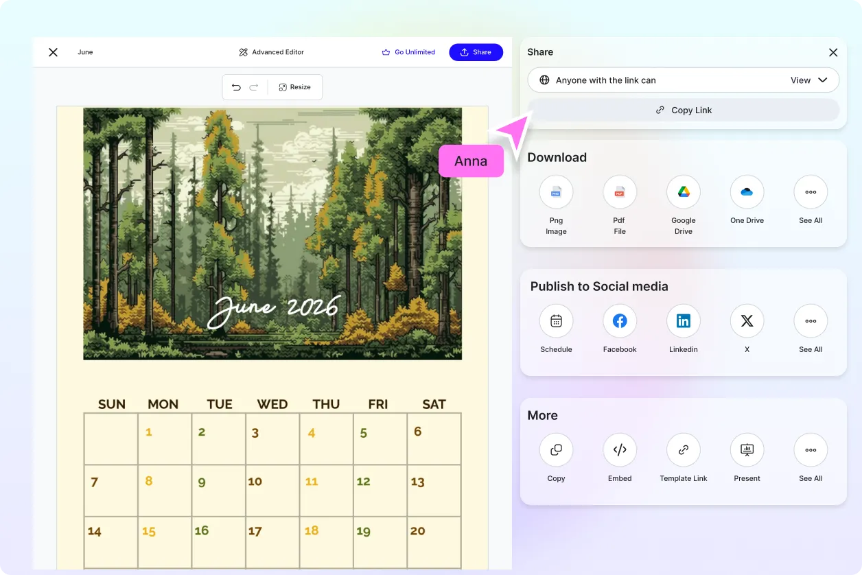 Free AI June Calendar Generator, Free AI June Calendar Maker Online
