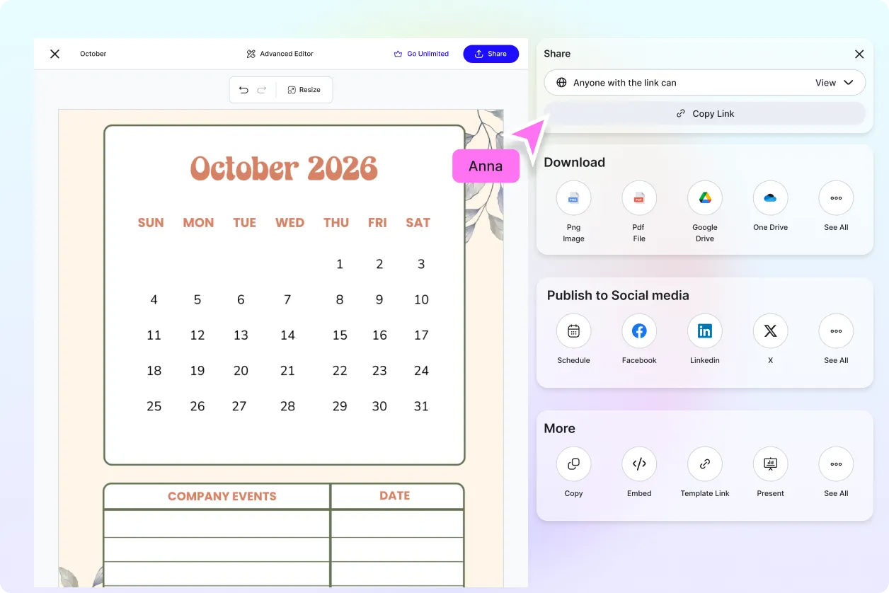 Free AI October Calendar Generator, Free AI October Calendar Maker Online