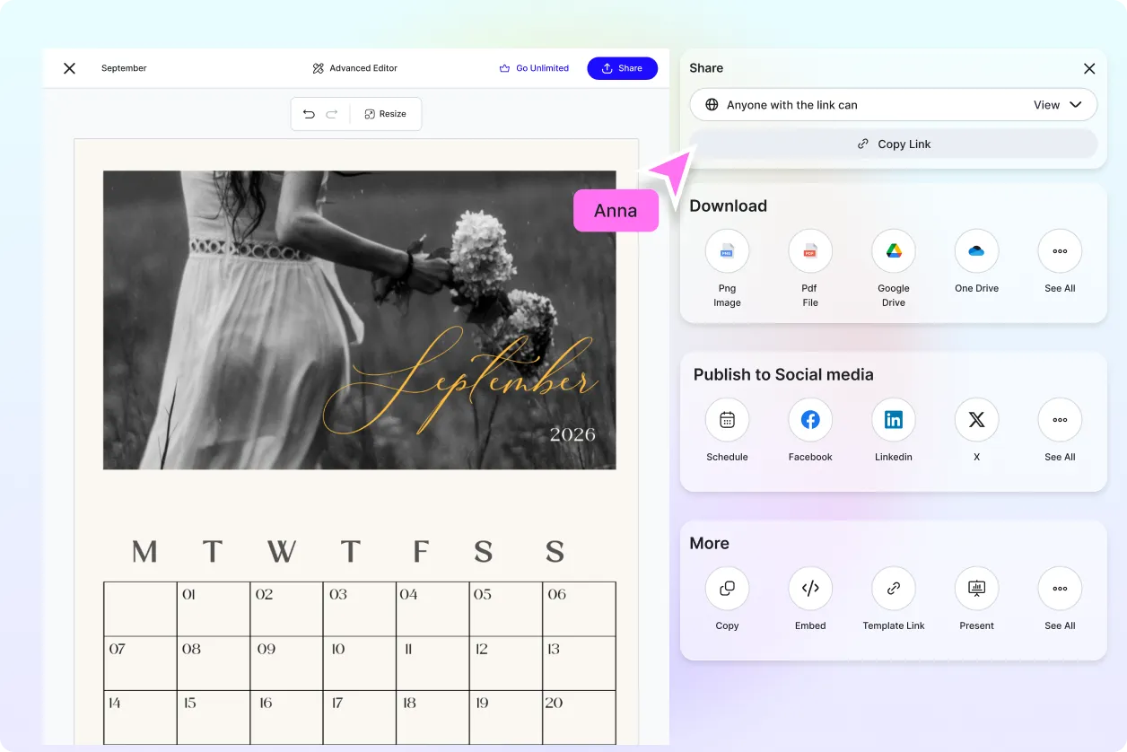 Free AI September Calendar Generator, Free AI September Calendar Maker Online