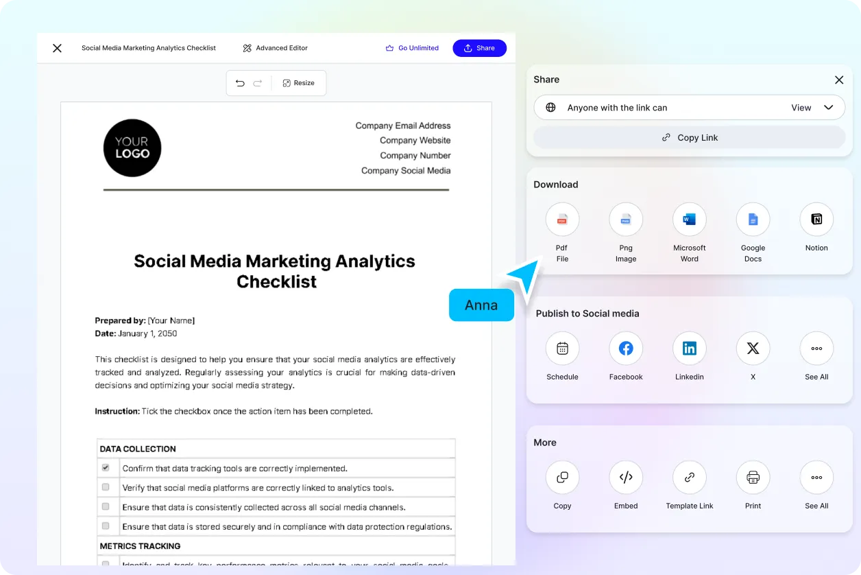 Free AI Social Media Checklist Generator, Free Social Media Checklist Maker Online