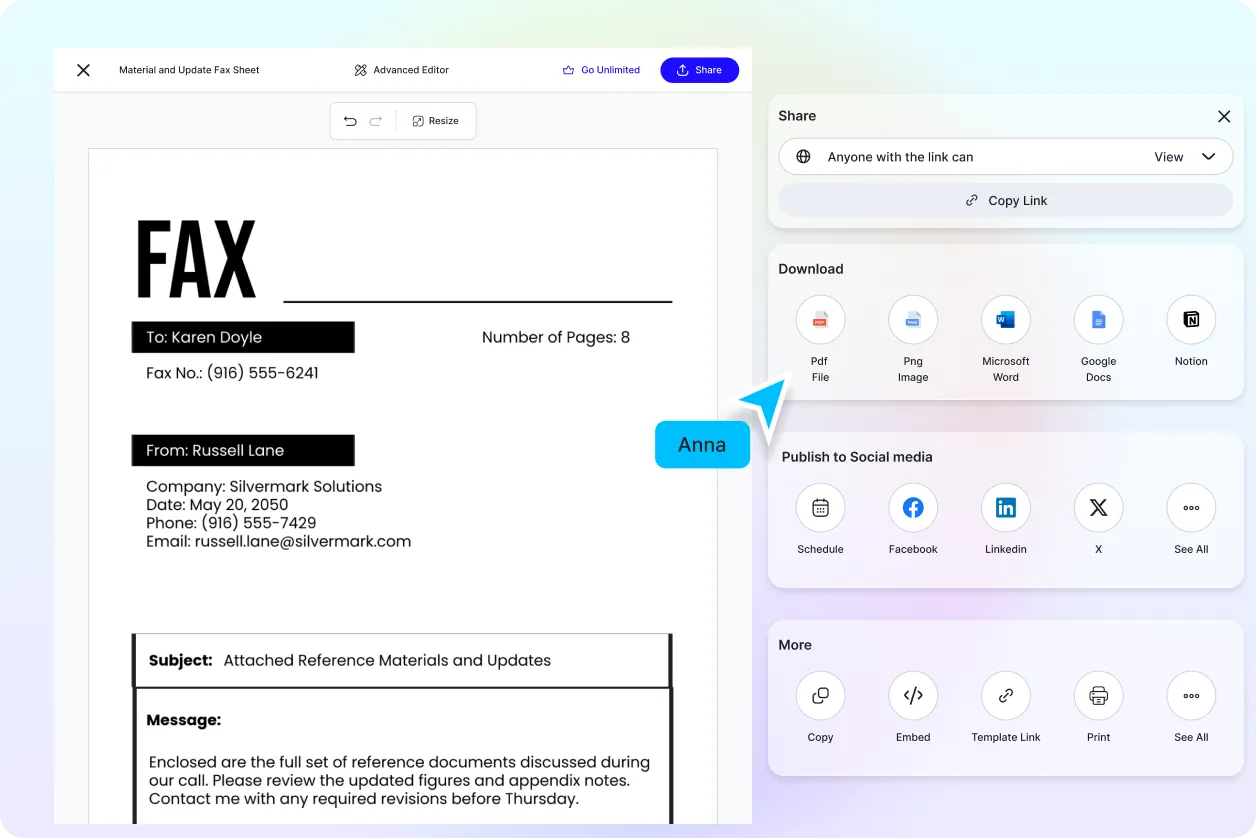Free AI Fax Sheet Generator, Free Fax Cover Sheet Maker Online
