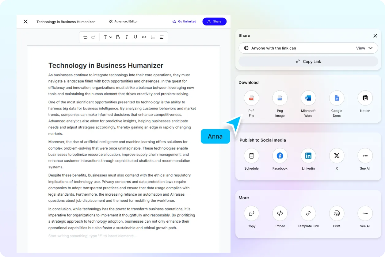 Free AI Humanizer, Free AI Text Humanizer Online