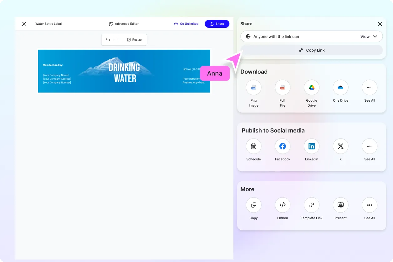Free AI Water Bottle Label Generator, Free Water Bottle Label Maker Online