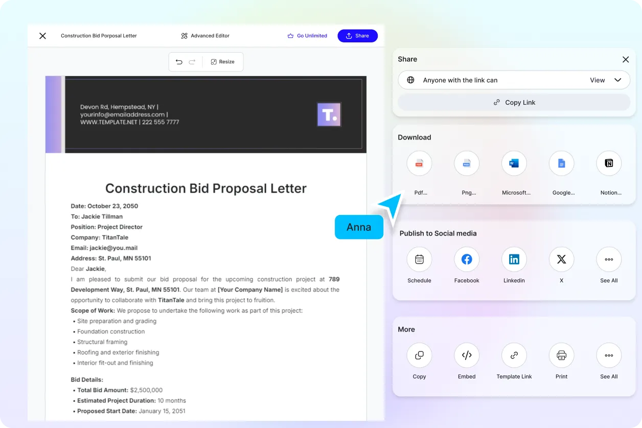 Free AI Construction Letter Generator, Free Construction Letter Maker Online
