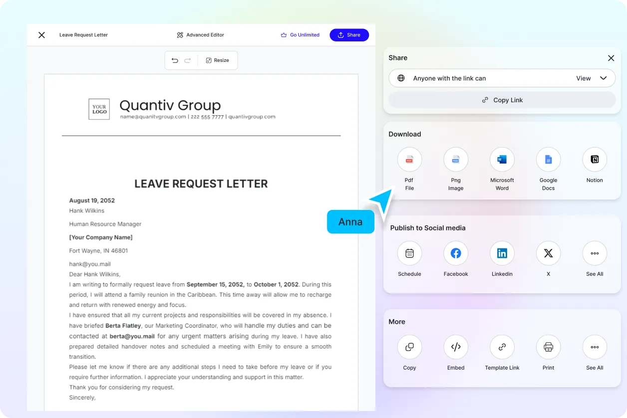 Free AI Leave Letter Generator, Free Leave Letter Maker Online