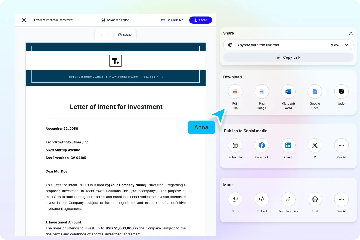 Free AI Letter of Intent Generator, Free Letter of Intent Maker Online