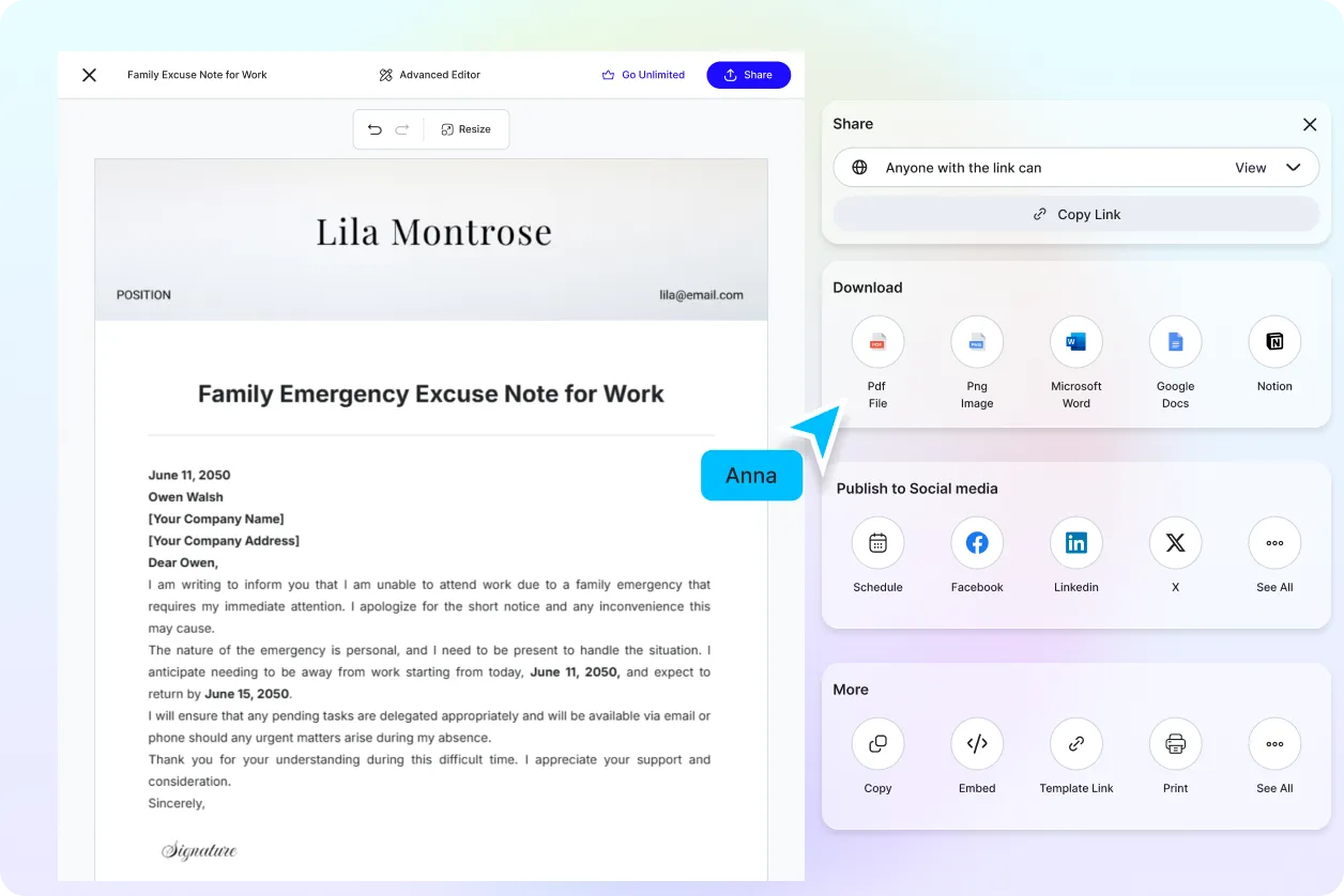 Free AI Excuse Note Generator, Free Excuse Note Maker Online