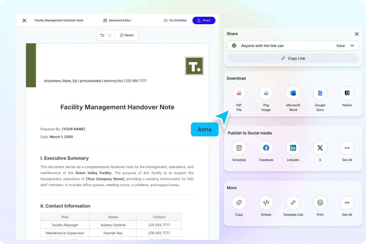 Free AI Handover Note Generator, Free Handover Maker Online