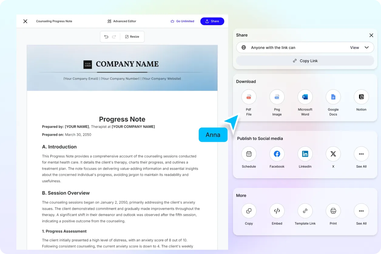 Free AI Progress Note Generator, Free Progress Documentation Maker Online