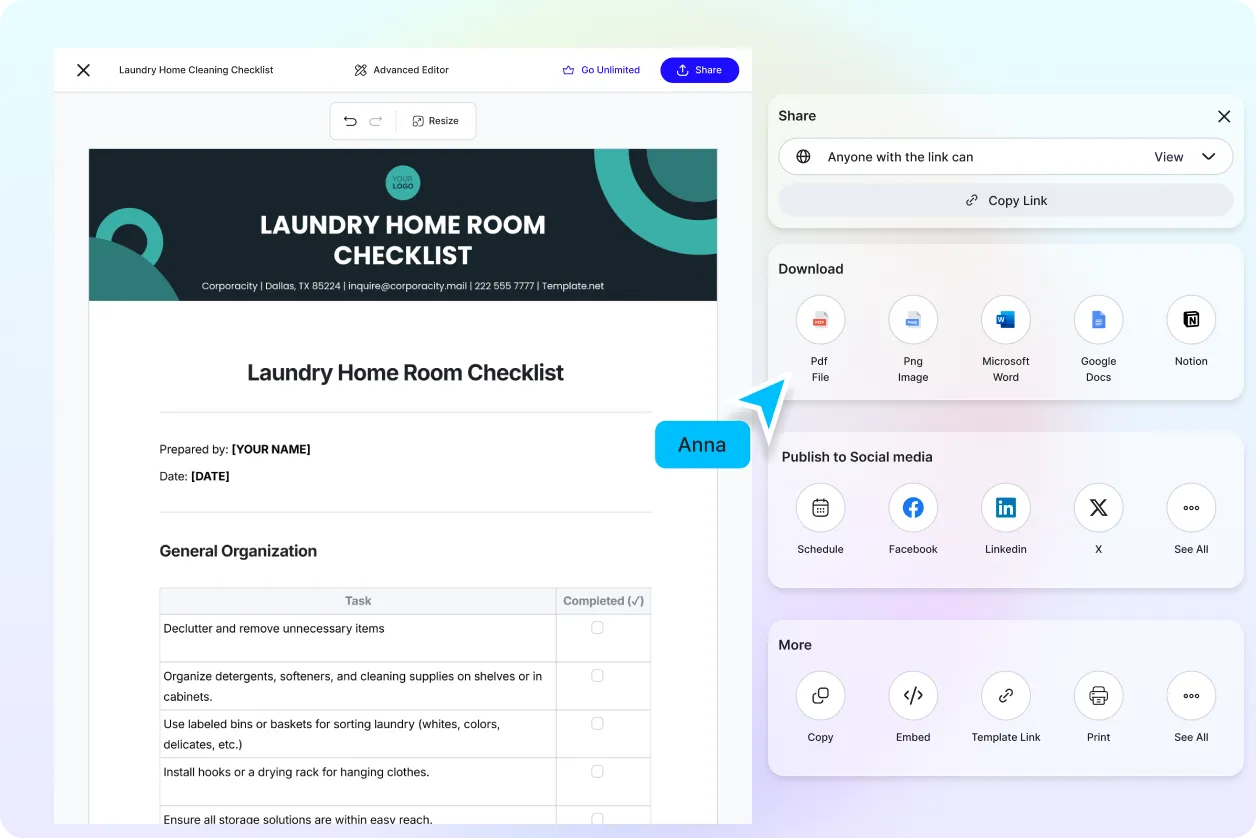 Free AI Cleaning Checklist Generator, Free Cleaning Checklist Maker Online