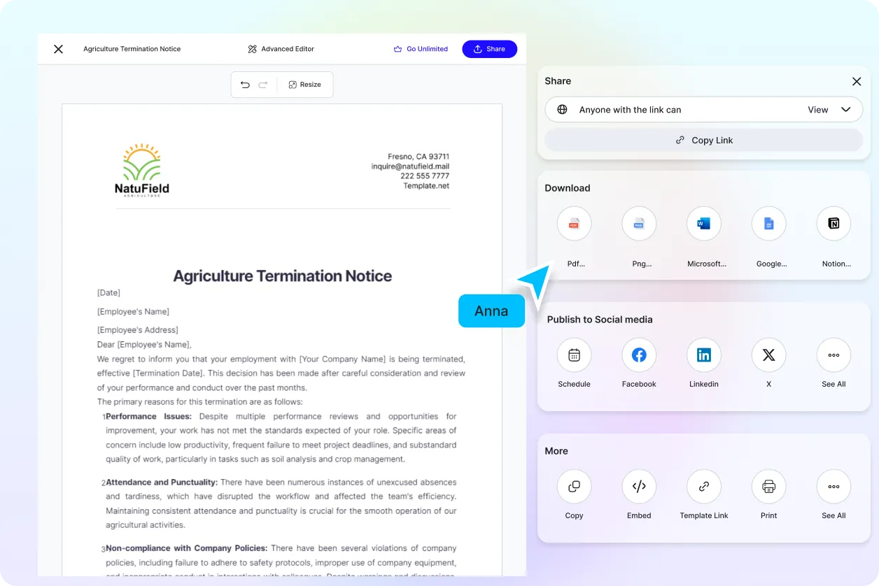 Free AI Termination Notice Generator, Free Termination Notice Maker Online