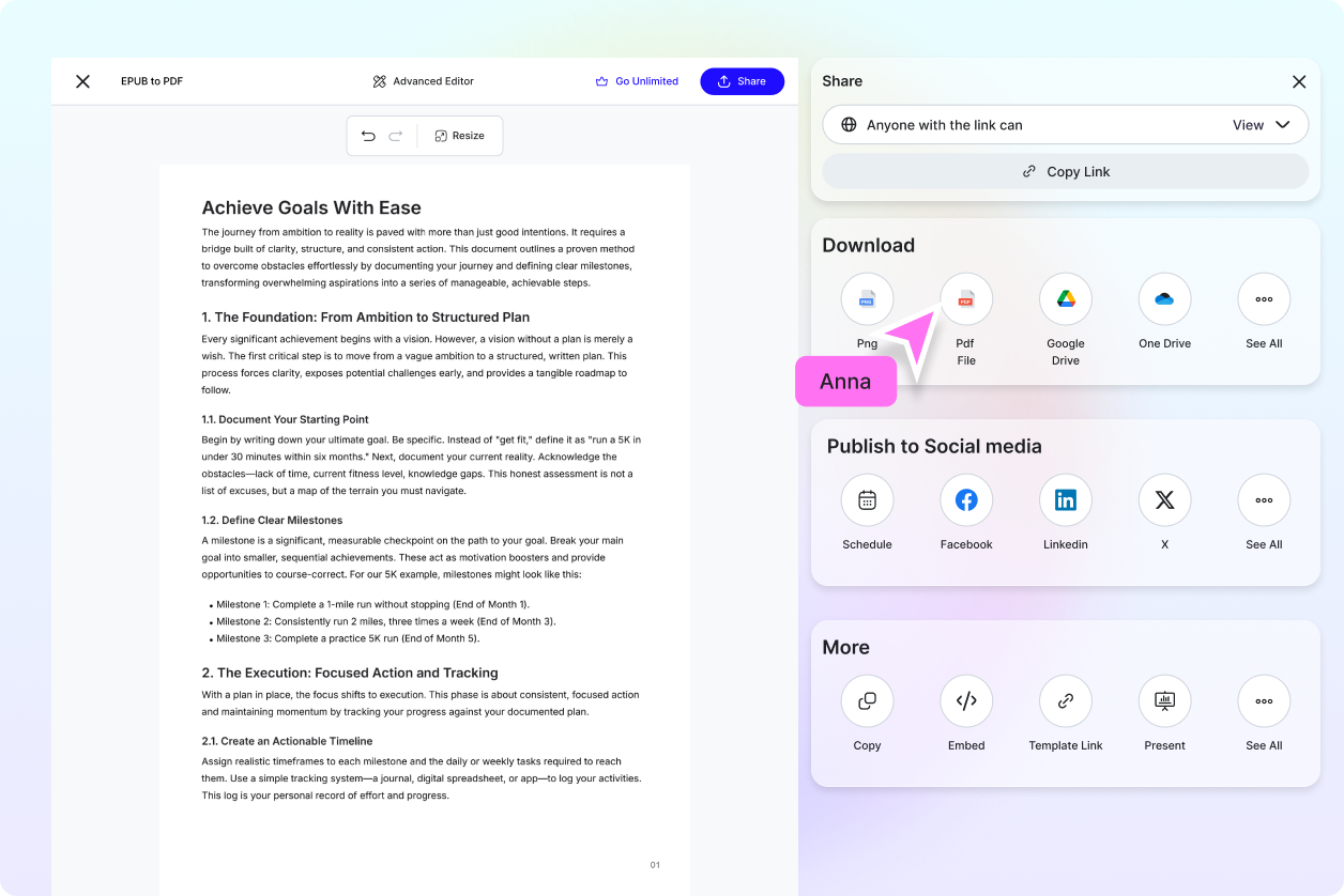 Free AI Convert EPUB to PDF, EPUB to PDF Converter
