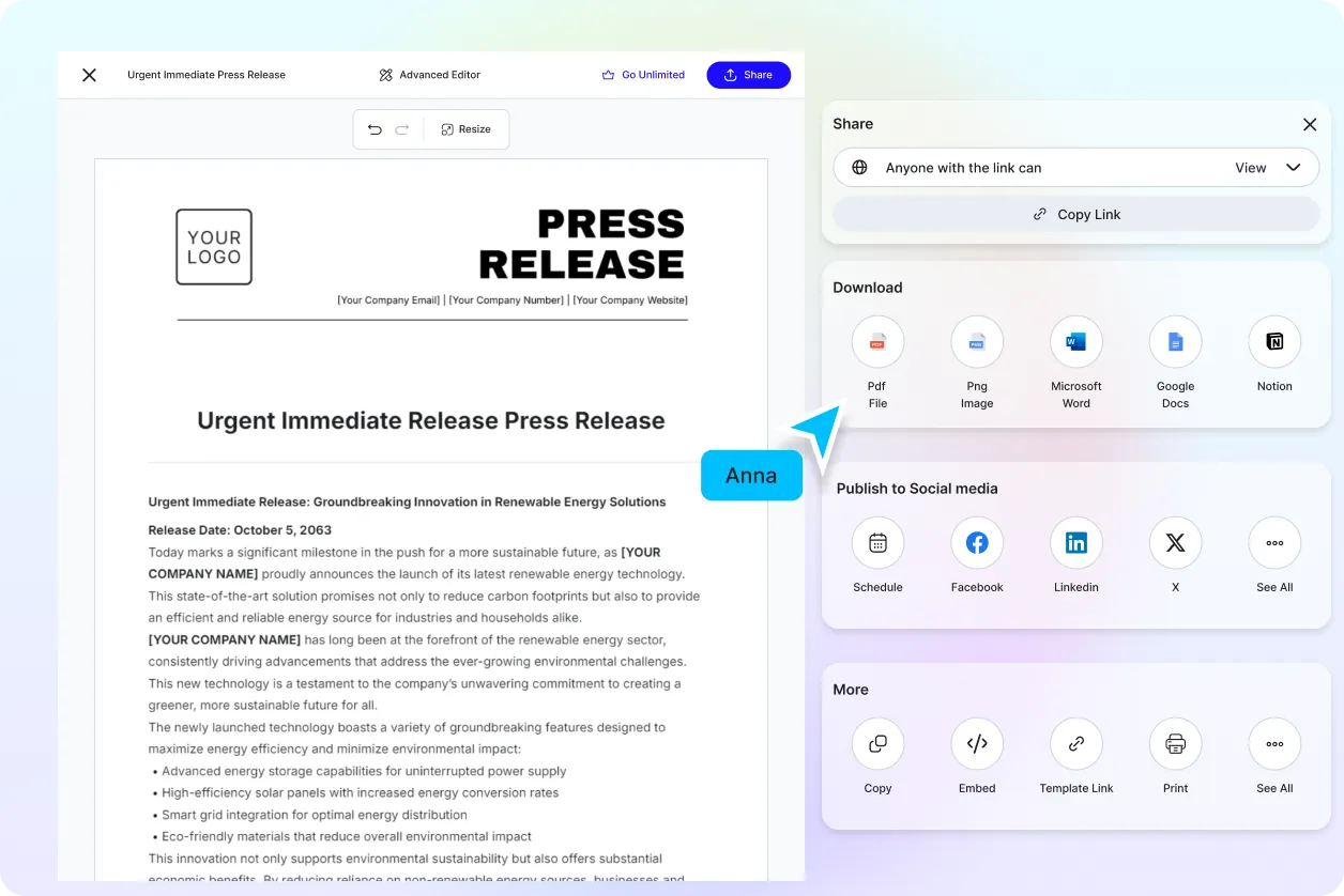 Free AI Press Release Generator, Free Press Release Maker Online	