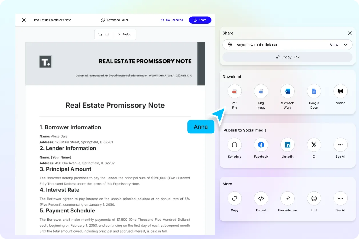 Free AI Promissory Note Generator, Free Promissory Note Maker Online