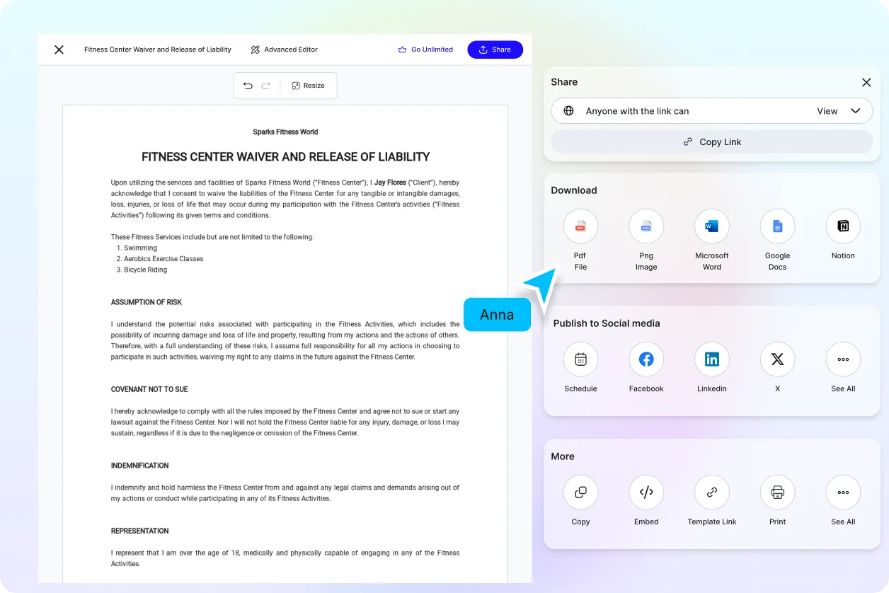 Free AI Release of Liability Generator, Free Liability Waiver Maker Online