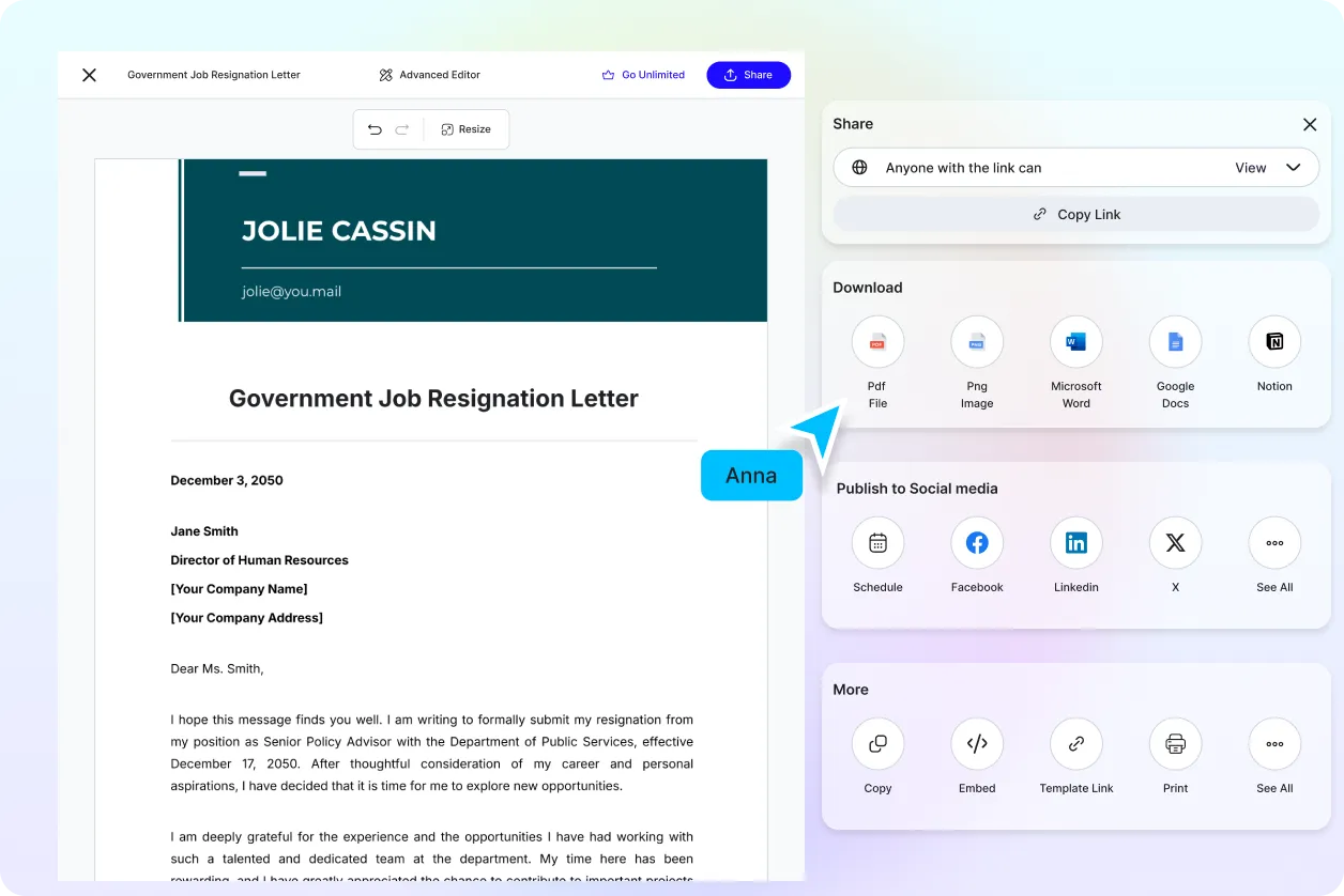 Free AI Resignation Letter Generator, Free Resignation Letter Maker Online