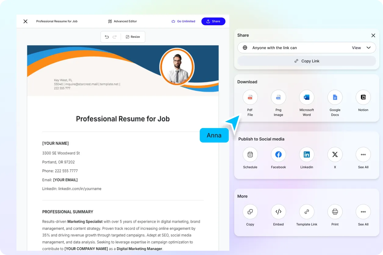 Free AI Resume Generator, Free Resume Maker Online	