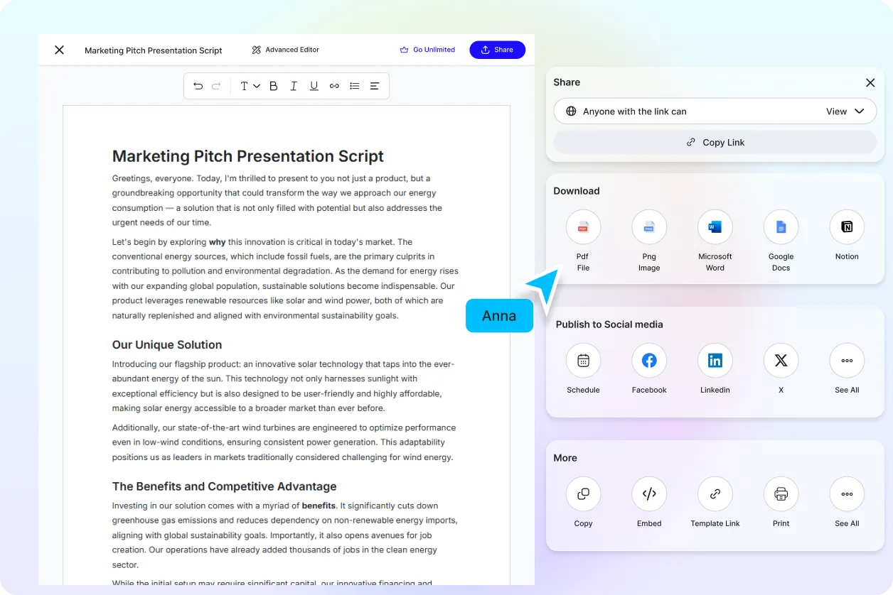 Free AI Presentation Script Generator, Free Presentation Script Maker Online