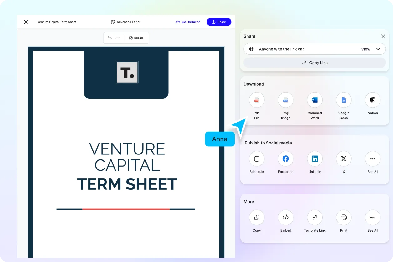 Free AI Term Sheet Generator, Free Term Sheet Maker Online