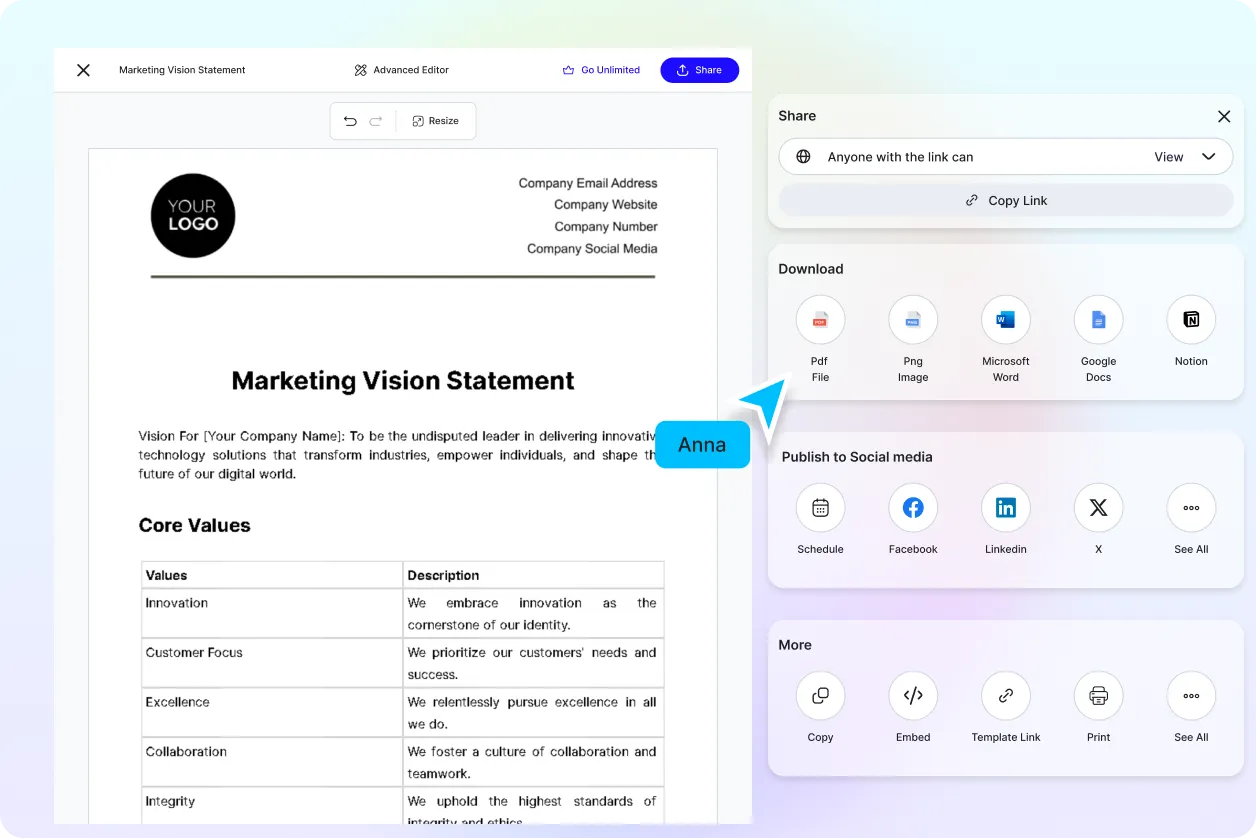 Free AI Vision Statement Generator, Vision Statement Maker Online
