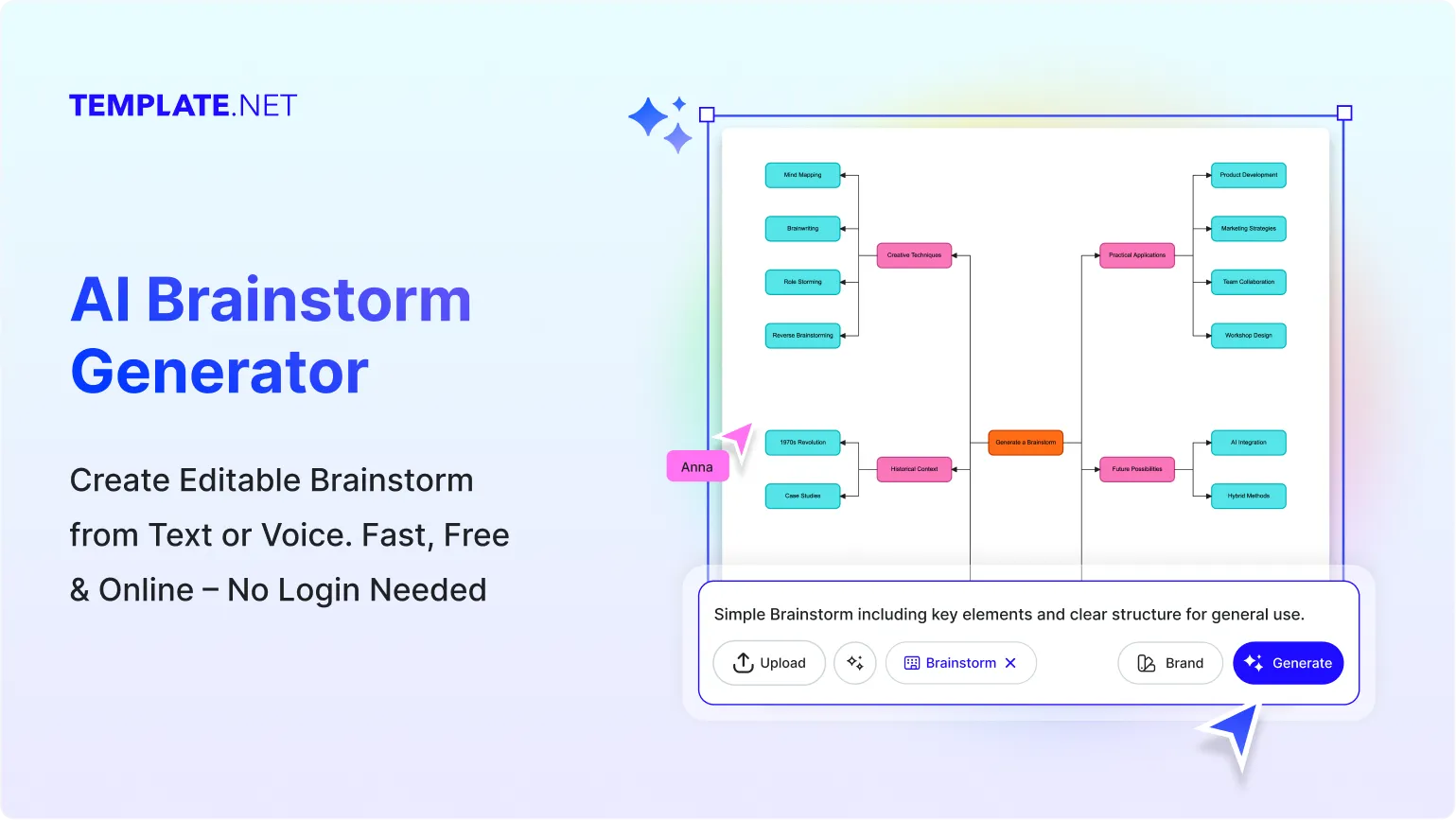 Free AI Brainstorm Generator, Free AI Idea Brainstorming Tool Online