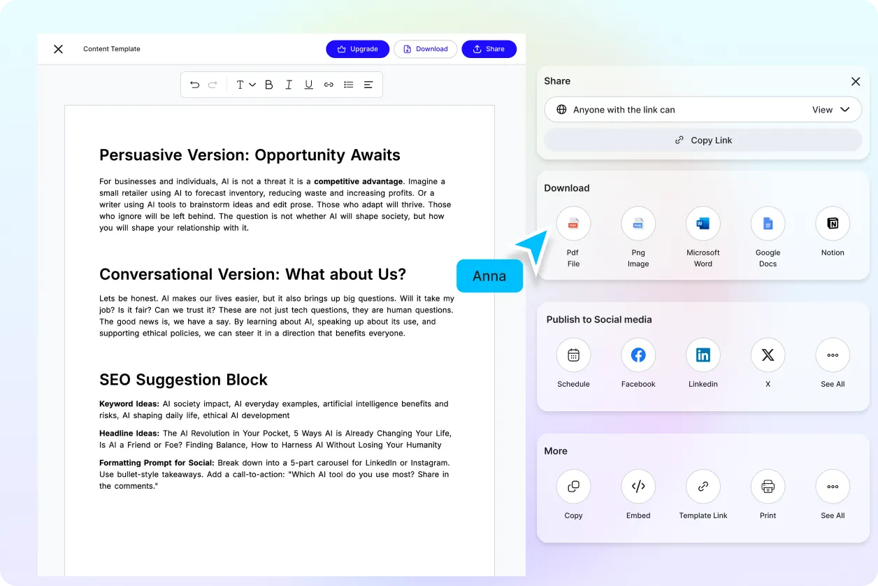 Free AI Content Generator – AI Content Writing Tool Online [ No Signup ]