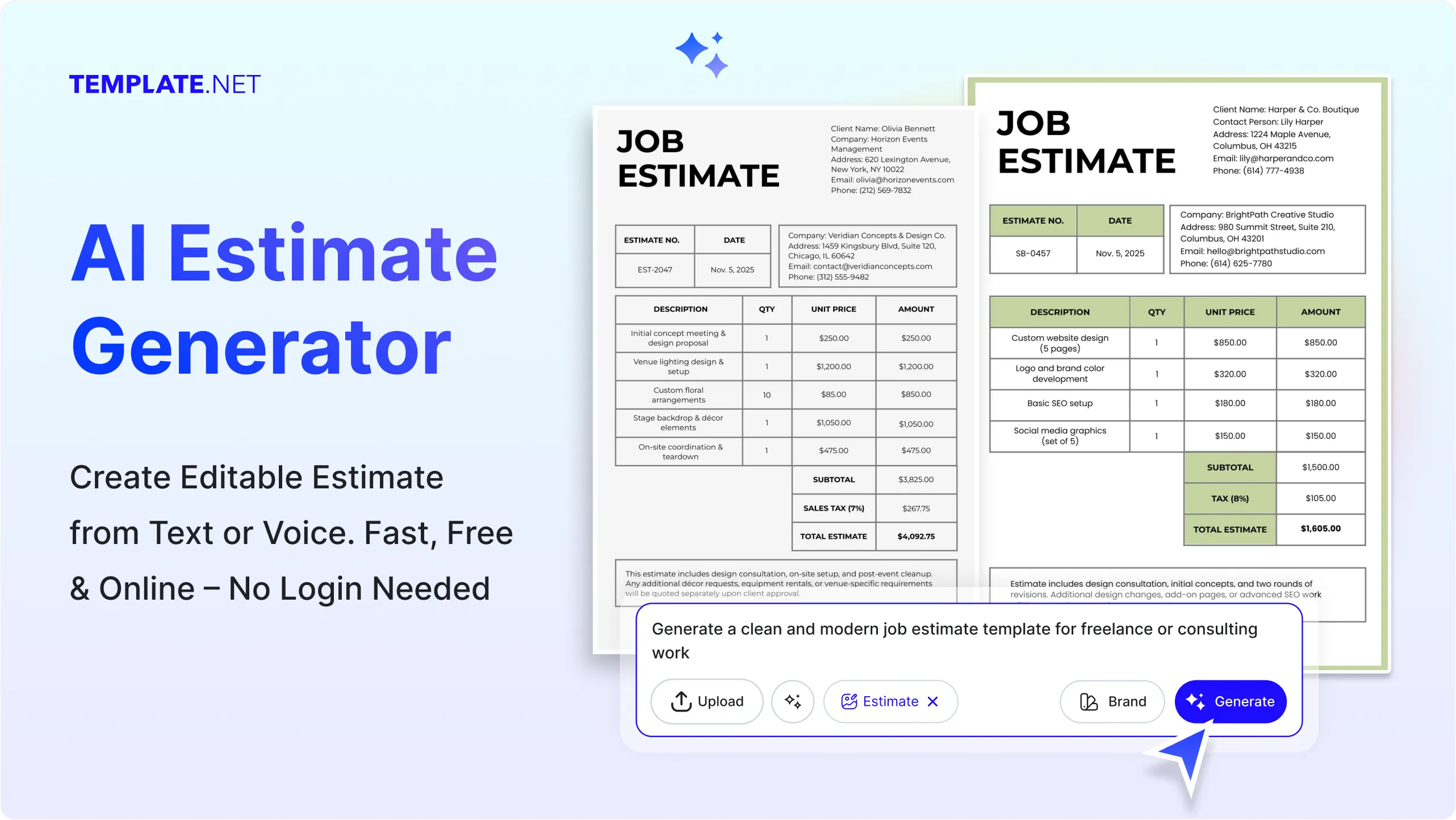 Free AI Estimate Generator, Free Estimate Maker Online