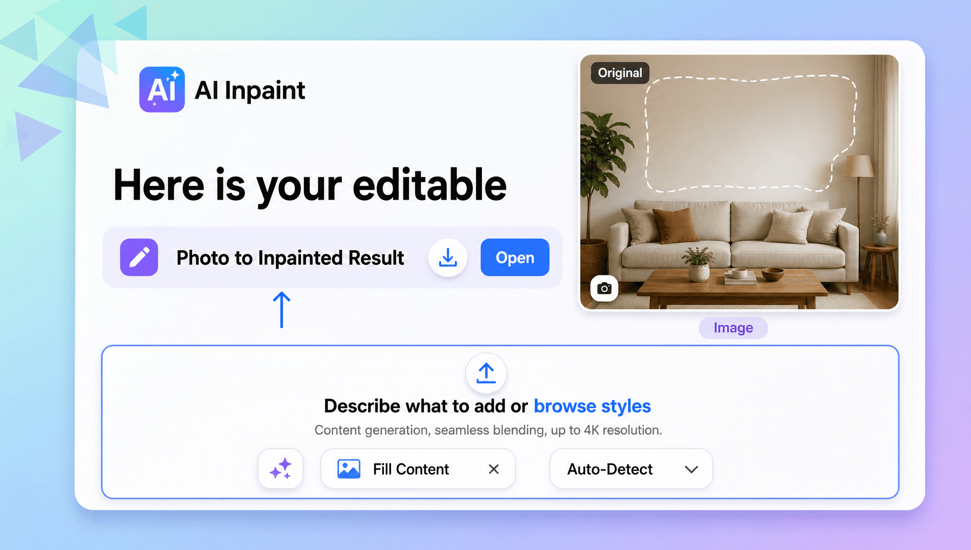 Free AI Inpainting Tool, Smart AI Image Inpainting Free AI Inpainting Tool, Smart AI Image Inpainting