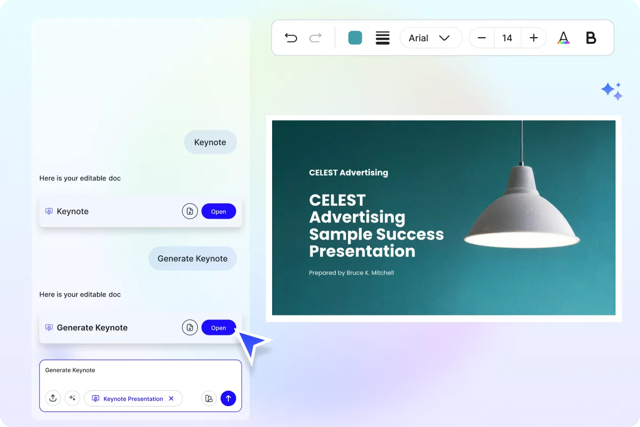 Free AI Keynote Presentation Generator, AI Keynote Slide Maker Online