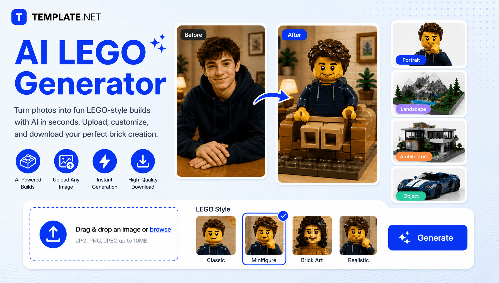 Free AI Lego Generator, Create Lego-Style Designs Online