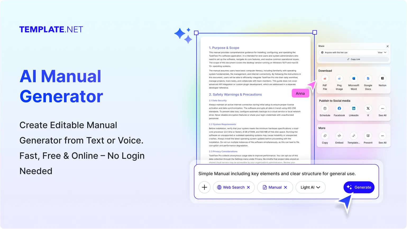 Free AI Manual Generator, Create Professional Manuals Online [ No Signup ]