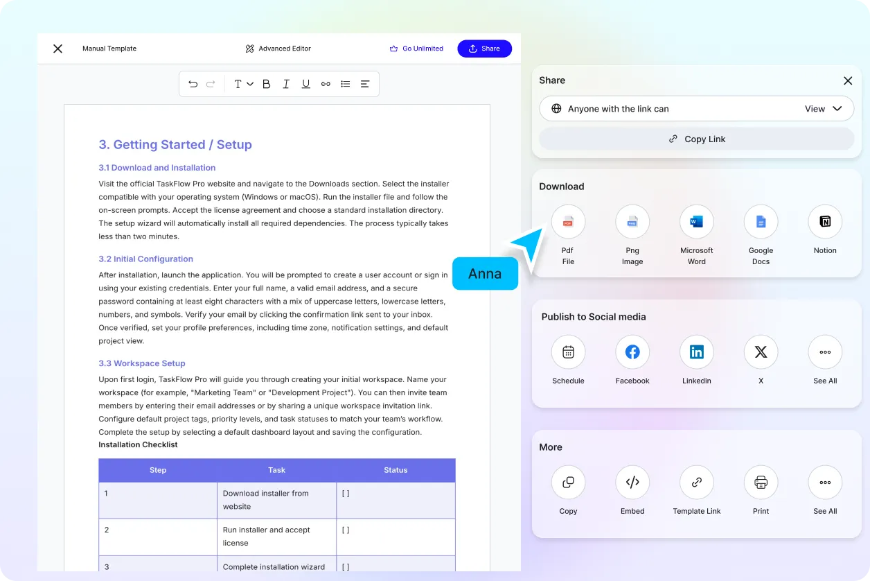 Free AI Manual Generator, Create Professional Manuals Online [ No Signup ]