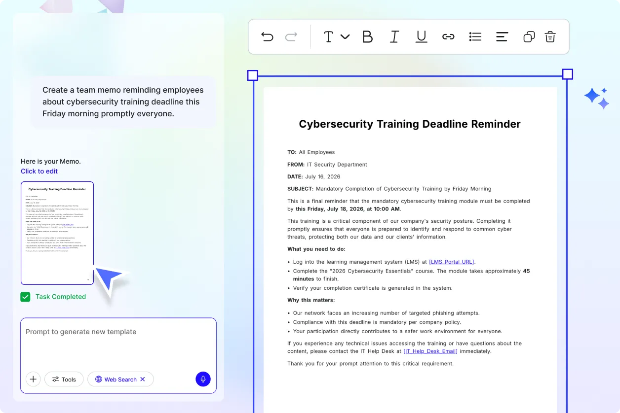 Free AI Memo Generator, Create Professional Memos Online [ No Signup ]