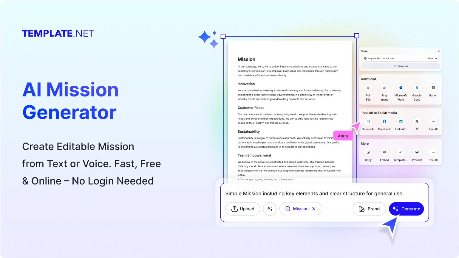 Free AI Mission Generator, Free Company Mission Maker Online