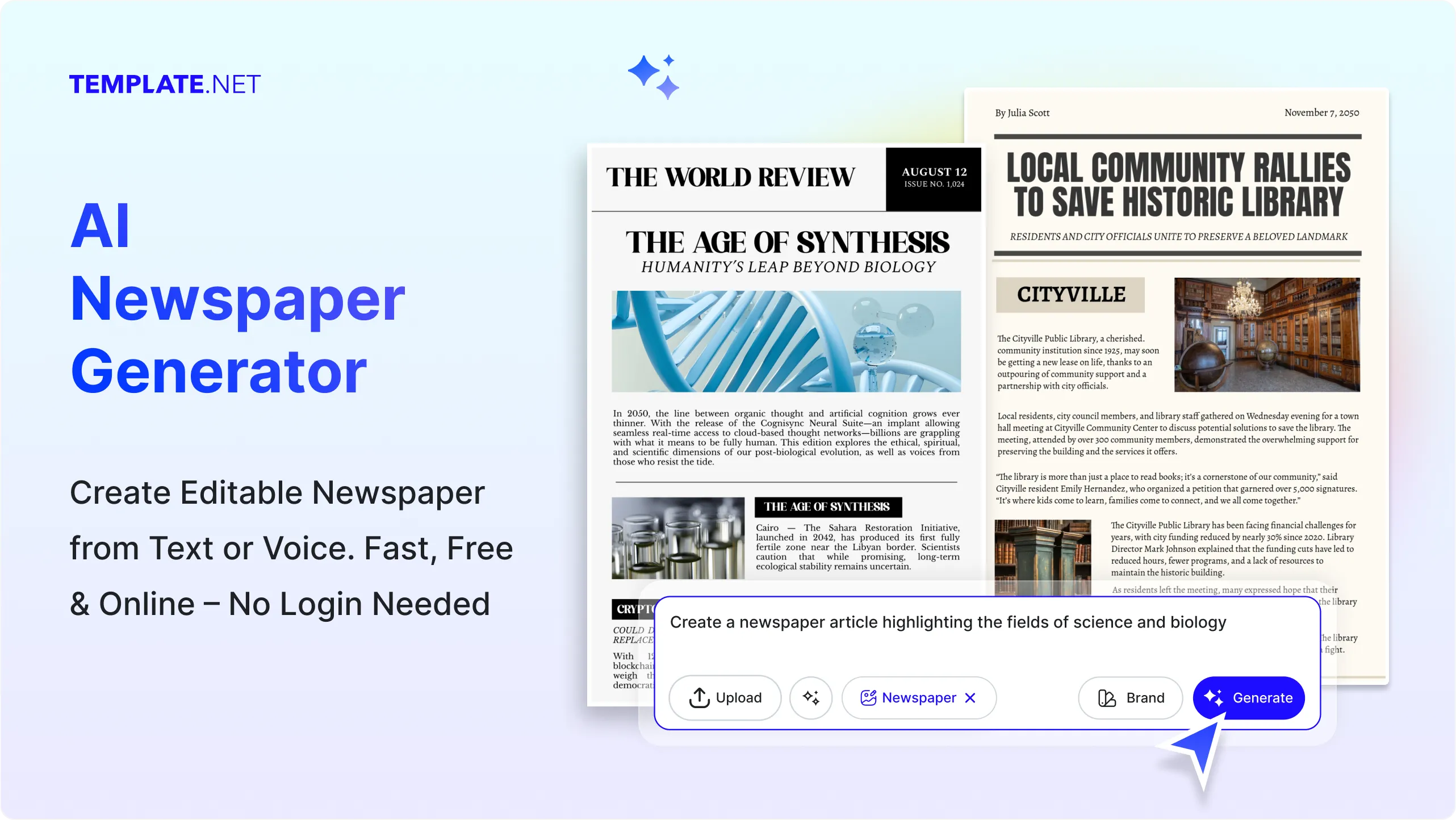 Free AI Newspaper Generator, Free AI Newspaper Maker Online