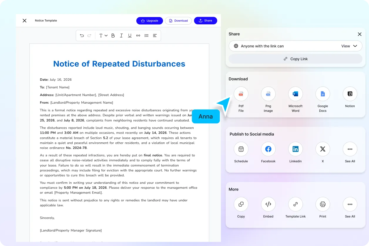 Free AI Notice Generator, Create Notices Online [ No Signup ]