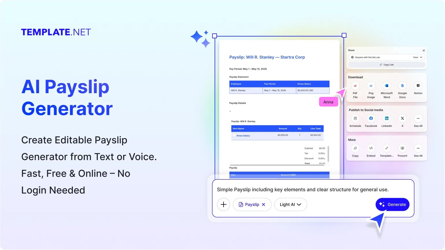 Free AI Payslip Generator, AI Payslip Maker [ No Signup ]