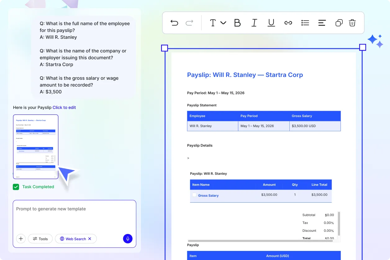 Free AI Payslip Generator, AI Payslip Maker [ No Signup ]