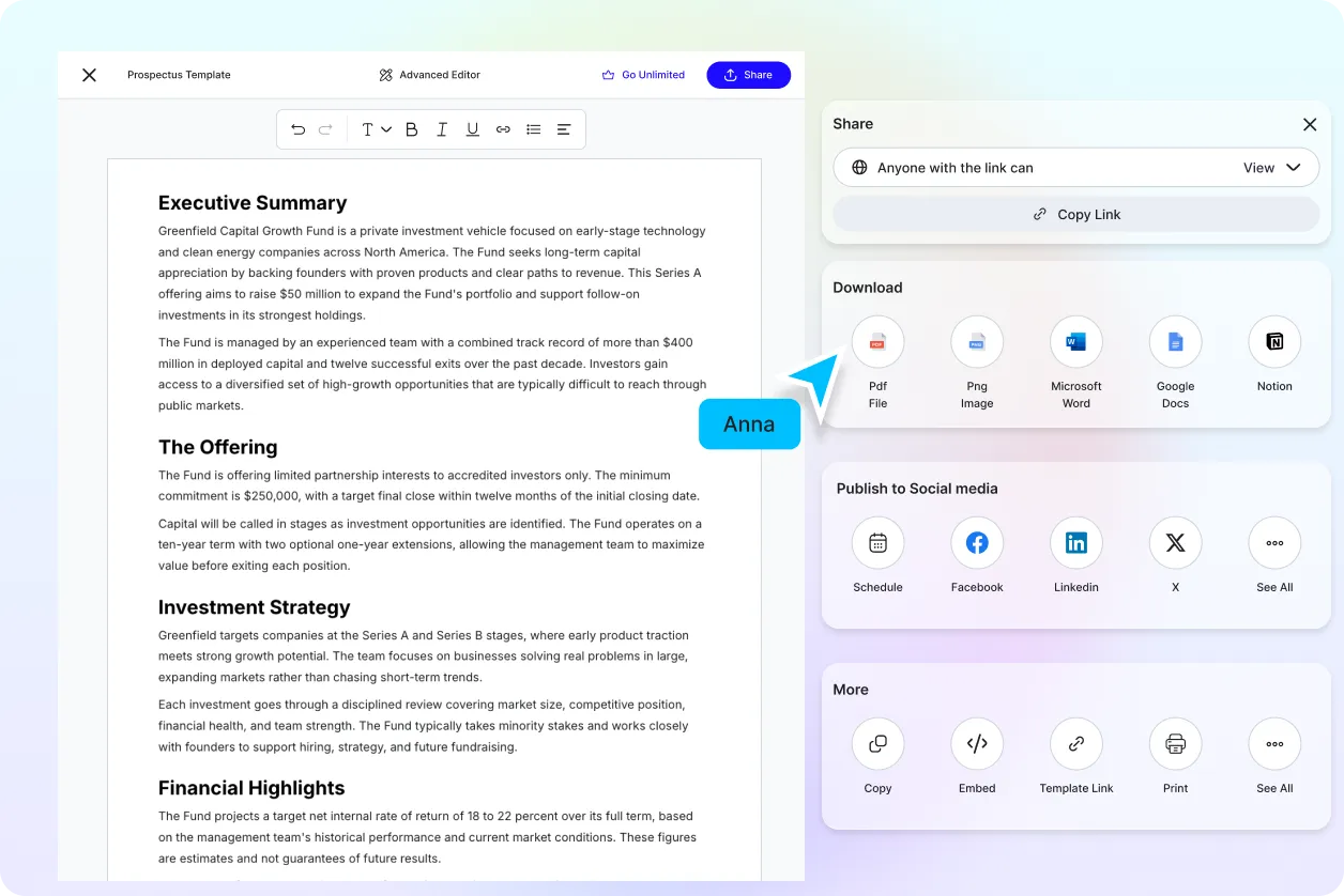 Free AI Prospectus Generator, Professional Prospectus Documents Maker