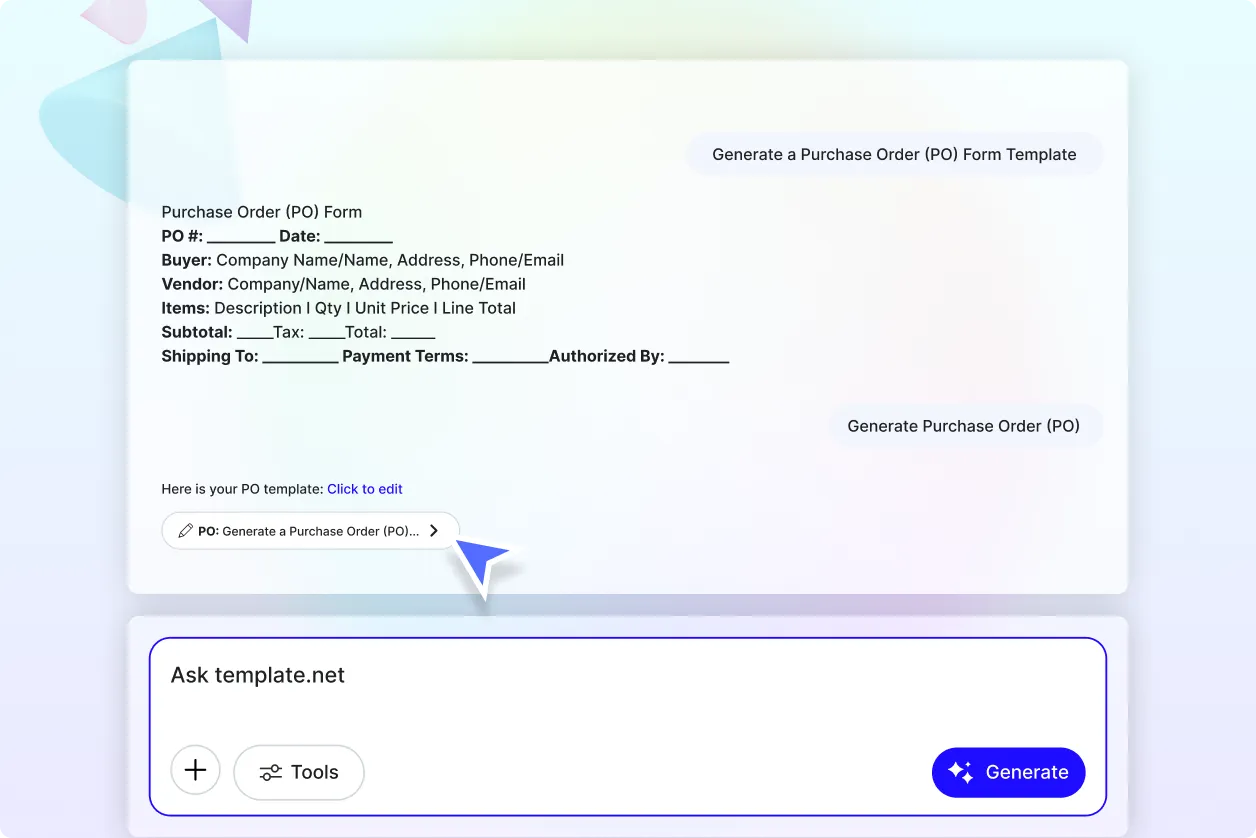 Free AI Purchase Order Generator Online, Create PO Documents Instantly