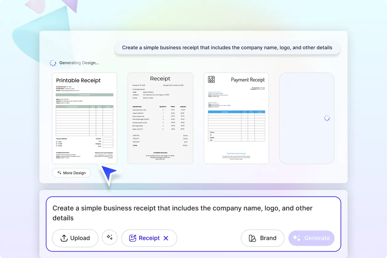 Free AI Receipt Generator, Create Professional Receipts Instantly Online Free AI Receipt Generator, Create Professional Receipts Instantly Online