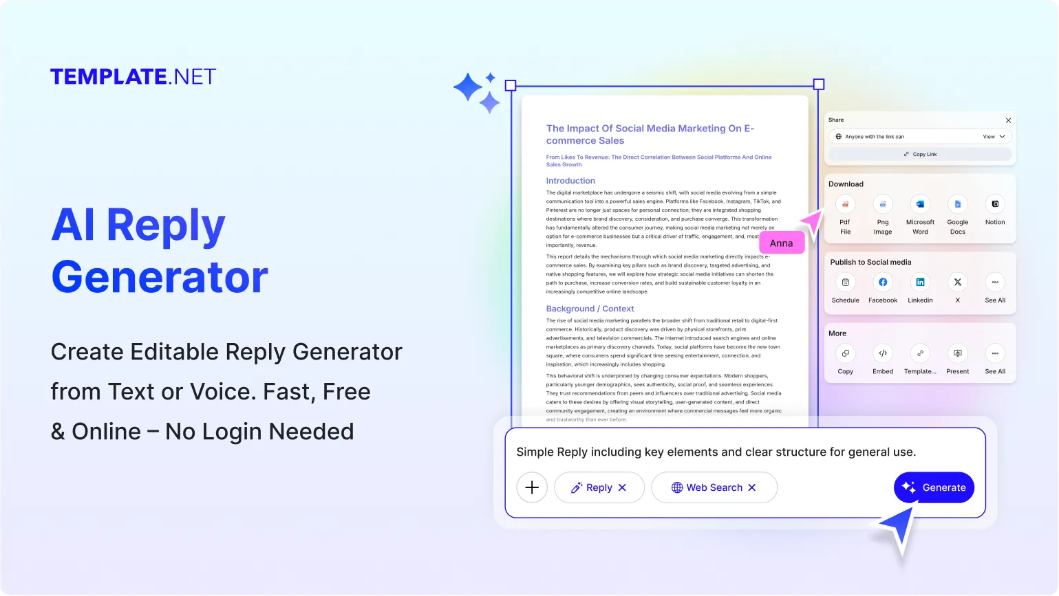 Free AI Reply Generator Tool, Create Reply Documents Online